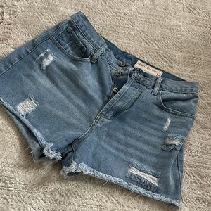 Wishlist Blue Distressed Jean Shorts